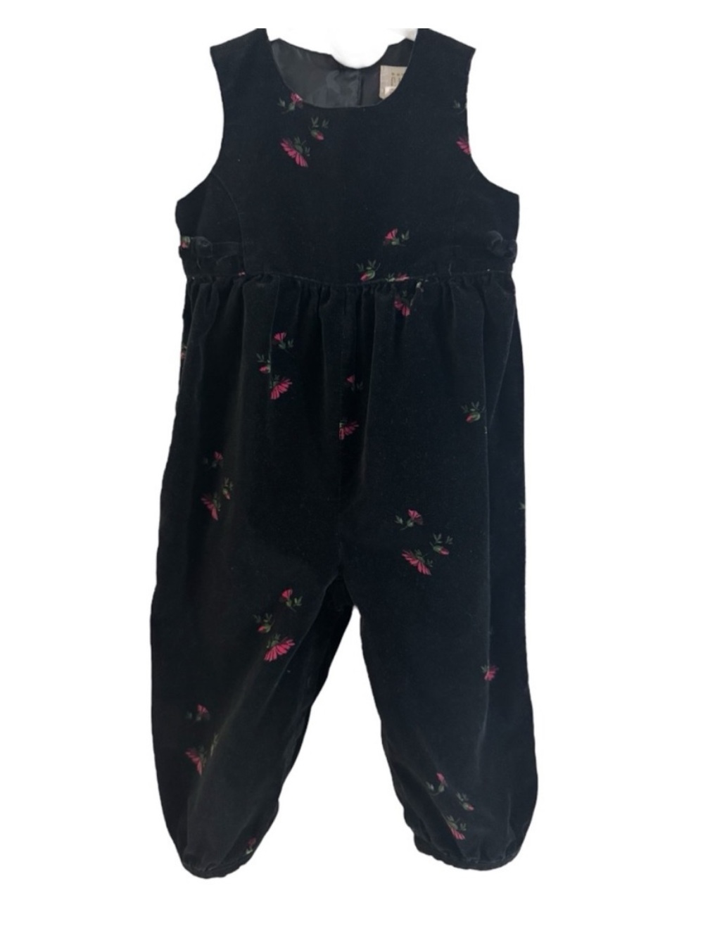 Vintage Baby Gap Black and Pink Velvet Romper - Size XL!!
